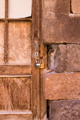 Old wooden door