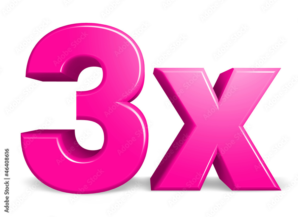 3X 3D Stock Illustration | Adobe Stock