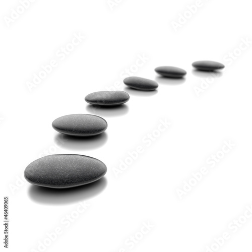 Fototapeta Zen Steine auf weißem Hintergrund