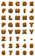 Alphabet Set Of Brown Leather