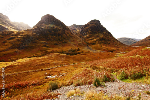 Board z aluminiowym obramowaniem Glencoe, szkockie wyżyny, szkocja, wielka brytania