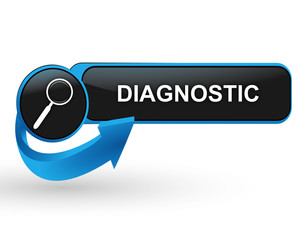 Poster - diagnostic sur bouton web design bleu