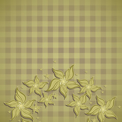 Poster - Background with squares and flowers