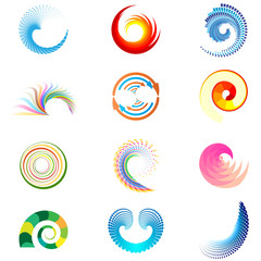 Wall Mural - abstract swirl shapes, icons