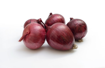 red onion on white