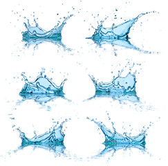 Poster - Water splashes collection, isolated on white background
