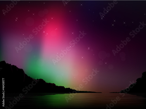 Board z aluminiowym obramowaniem Wektor aurora borealis