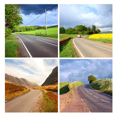 Sticker - Beautiful collage of rural roads