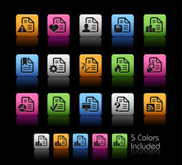 Wall Mural - documents icons - 2 of 2 / the vector file includes 5 colors