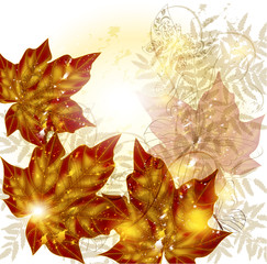 Poster - Autumn floral background with space