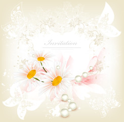 Wall Mural - Flower invitation card