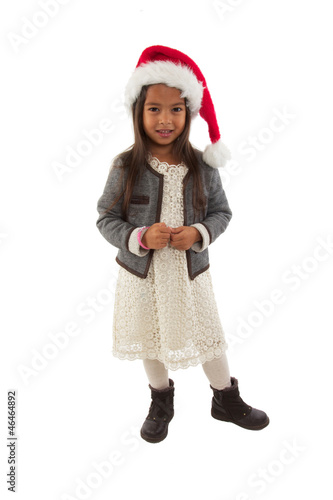 Petite Image De Pere Noel Petite Fille Avec Bonnet De Pere Noel Stock Photo Adobe Stock