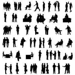 silhouettes of business people