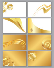 Wall Mural - Eight gold business cards