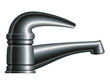 Realistic metal water tap with one handle. Eps10