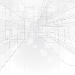 Leinwandbilder - Perspective outline drawing background.