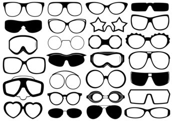 Different eyeglasses isolated