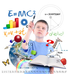 Wall Mural - science education school boy writing