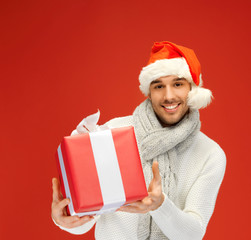 Poster - handsome man in christmas hat