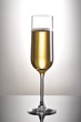 glass of champagne on white background