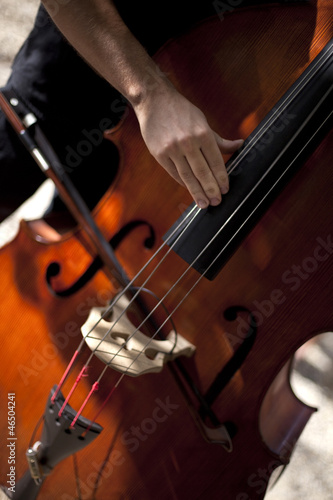 Plakat Kontrabas, wiolonczela, muzyka, instrument, smyczki