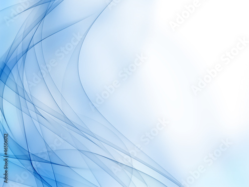 Smooth waves from tones of blue on a white background