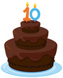 a cake with candle 10