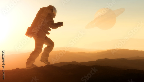 Board z aluminiowym obramowaniem Astronauta