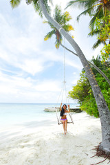 Poster - Womain in beach hammock