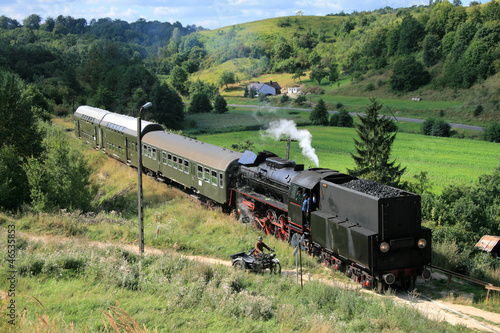 Obraz w ramie Landscape with a steam train