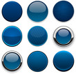Dark-blue round high-detailed modern web buttons.