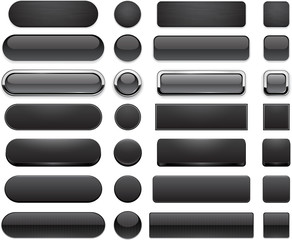 Wall Mural - black high-detailed modern web buttons.