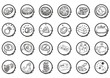 monochromatyczne białe ikony finansowe zestaw 24 sztuk