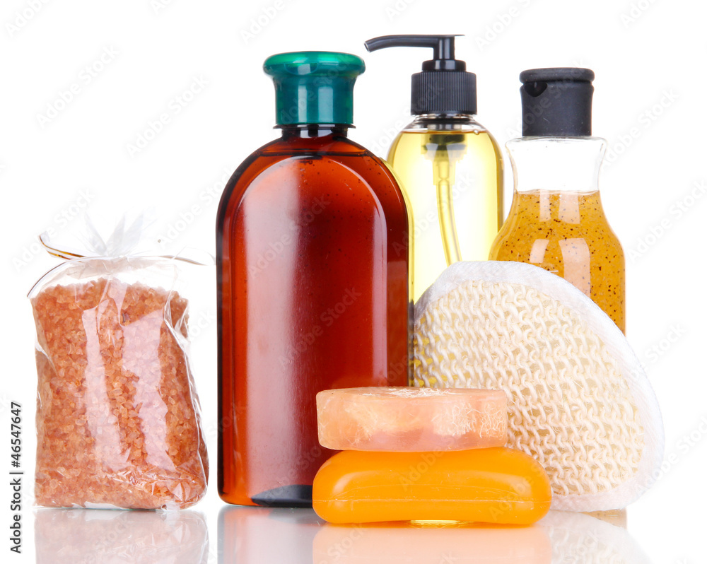 Set for care of a body isolated on white