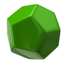 Illustration Of Green Dodecahedron On White Background
