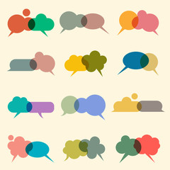 Wall Mural - vector set of various bubbles for speech