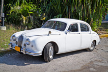 Classic White Jaguar ,Havana. Cuba