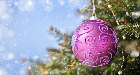 Wall Mural - Christmas ball on the tree