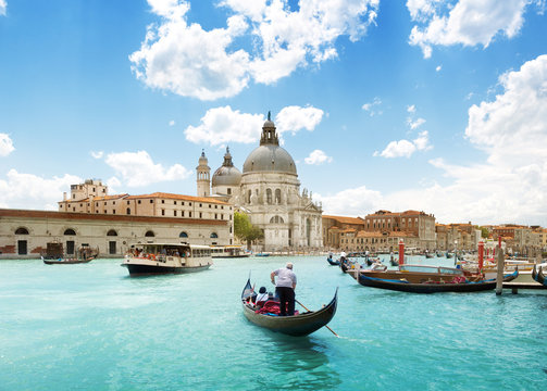 Fototapete -  - Grand Canal and Basilica Santa Maria della Salute, Venice, Italy