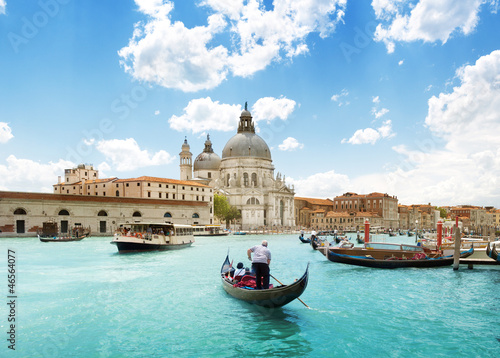 Naklejka - mata magnetyczna na lodówkę Grand Canal and Basilica Santa Maria della Salute, Venice, Italy