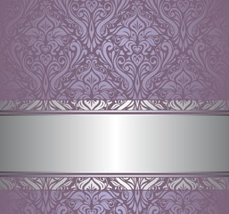 Wall Mural - violet  & silver vintage wallpaper