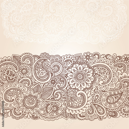Tapeta ścienna Ozdobny henna paisley doodle wektor elementów projektu