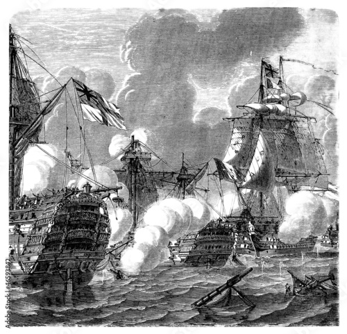 Naklejka - mata magnetyczna na lodówkę 1805 : Trafalgar Battle (english victory)