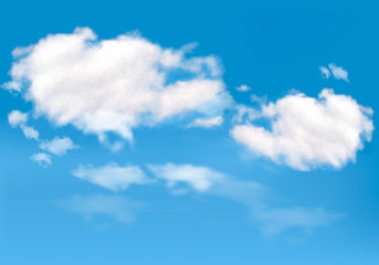 Aufkleber - Blue sky with clouds. Vector background.