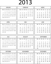 Kalender 2013 Incl. Kalenderwochen