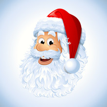 Cartoon Happy Santa Claus Face EPS 10