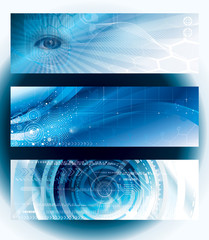 Leinwandbilder - Set of abstract technology web banner.