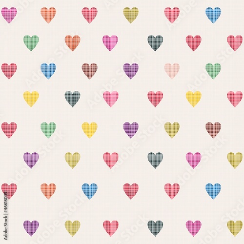 Nowoczesny obraz na płótnie retro seamless pattern with colorful hearts