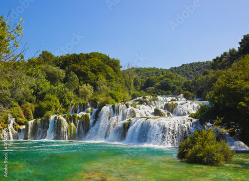 Obraz w ramie Waterfall KRKA in Croatia