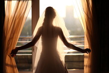 Bride Looking Through The Window